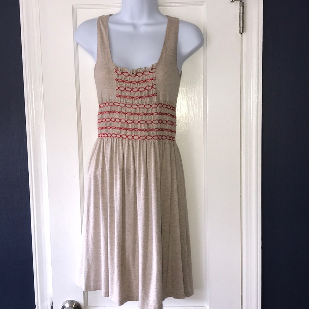 SOLD!! Corey Lynn Calter Antho Tan Red Dress